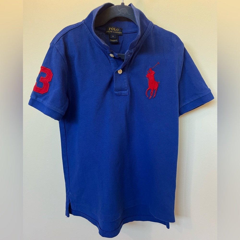 Polo by Ralph Lauren Kids Royal Blue Polo with Red Logo